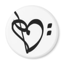 Music Clef Heart Magnet