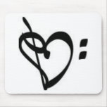 Music Clef Heart Mousepad