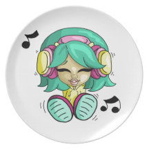 Music cutie dinner plate