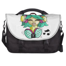 Music cutie laptop messenger bag