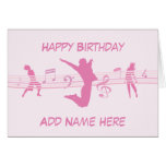 Music Dance and Drama pink Greeting Card