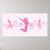 Music Dance and Drama pink Print