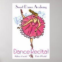 Music Dance Recital Ballerina Poster