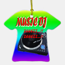 Music Dj With Background Christmas Tree Ornaments