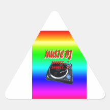 Music Dj With Background Triangle Sticker