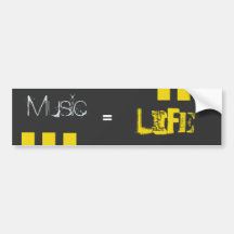 Music Equals Life Sticker Bumper Stickers