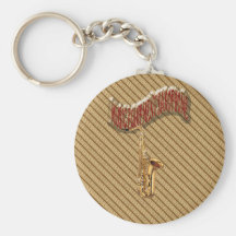 Music Equipment Saxophone with Batik Background Keychains