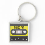 Music fan cassette with rainbow tape keychain keychains