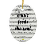 music feeds the soul christmas ornaments