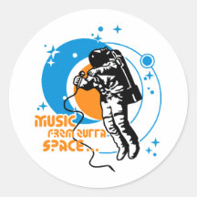 Music from outta Space Round Sticker