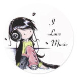 Music girl, stickers