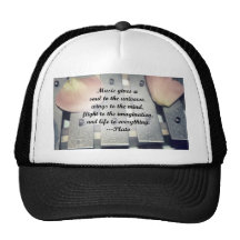 Music gives soul bells rose design hat