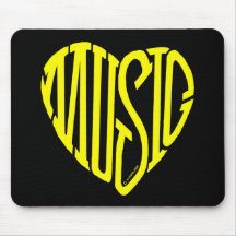 Music Heart Mouse Pads