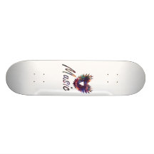 Music heart wing below nebula 1 custom skateboard