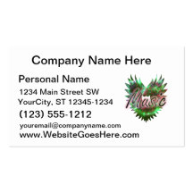 Music heart wing overly nebula 1 green pink business card