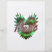 Music heart wing overly nebula 1 green pink flyer