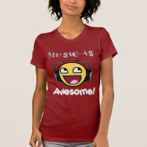 Music Is Awesome! Smiley (Women's Dark) t-shirts