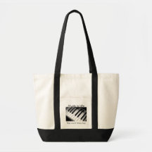 Music is Life Black and White Tote Bag