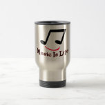 Music Is Life Musical Note Smiley Mugs
