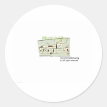 Music is life round stickers