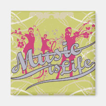Music is Life T-shirts and Gifts Refrigerator Magnet