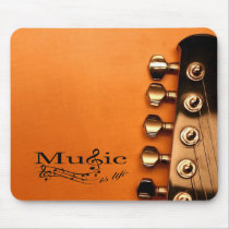 Music is Life with Guitar Machine Head Mousepads