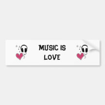 Music is Love Bumper Sticker