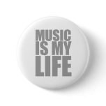 Music Is My Life - DJ Disc Jockey Audio Pinback Buttons