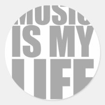 Music Is My Life - DJ Disc Jockey Audio Round Sticker