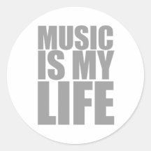 Music Is My Life Round Sticker