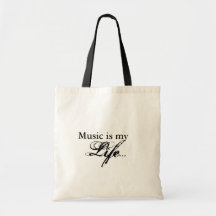 Music is my Life Tote Canvas Bag