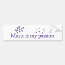 Music is my passion bumper sticker