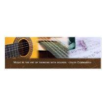 Music is thinking with sound Guitar Bookmark Business Card Template
