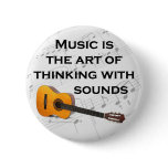 Music is thinking with sound Guitar Pin