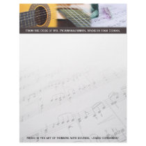 Music is thinking with sound Guitar Customized Letterhead