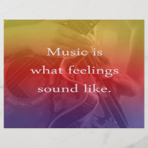 music is what feelings sound like guitar design flyer