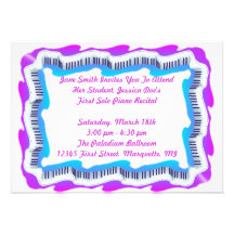 Music Keyboard Piano Recital Or Party INVITATION