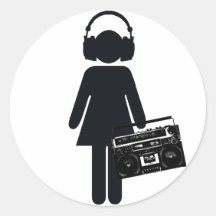 Music Lover Round Stickers