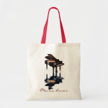 MUSIC-LOVER Theme Grand Piano Gift Tote Tote Bags