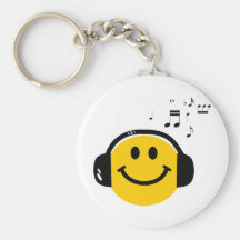 Music loving smiley keychains