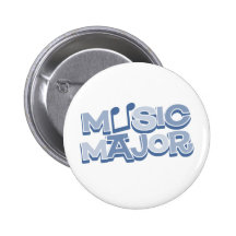 Music Major Blue - Customized Pinback Buttons