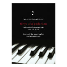 Music Major Piano Graduation Announcement