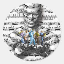Music Man Round Stickers