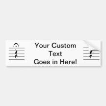 Music Notation Rest Blank Bumper Stickers