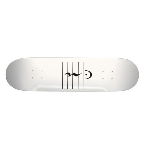 Music Notation Rest Blank Skateboard Deck