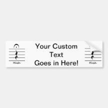 Music Notation Rest with Hush Bumper Sticker
