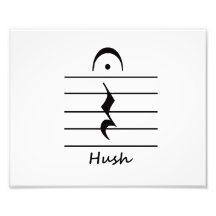 Music Notation Rest with Hush Photographic Print