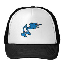music note with wings trucker hats