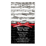 Music notes and math equations business card templates