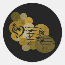 Music notes and polka dots – gold stickers
